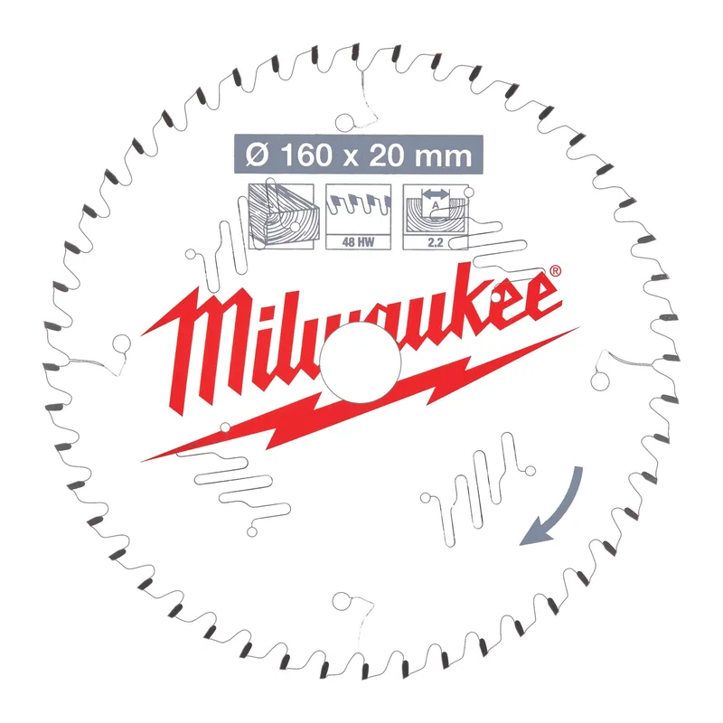 Cirkelzaagblad hout 160 x 20 x 2,2 mm 48T - 4932471291 by Milwaukee – product image