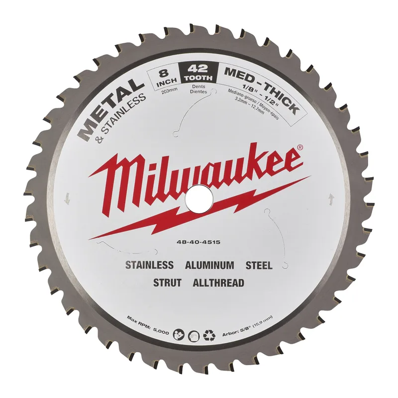 Cirkelzaagblad metaal 203 x 5/8 inch x 1,8 mm 42T - 48404515 de Milwaukee – image du produit