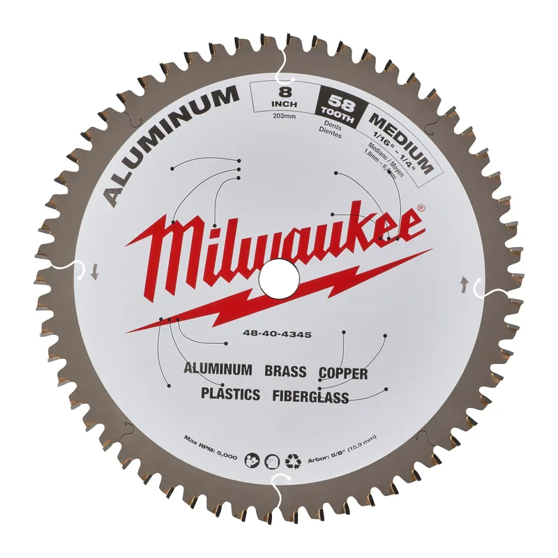 Cirkelzaagblad non-ferro 203 x 5/8 x 2,4 58T - 4932501194 fra Milwaukee – produktbillede
