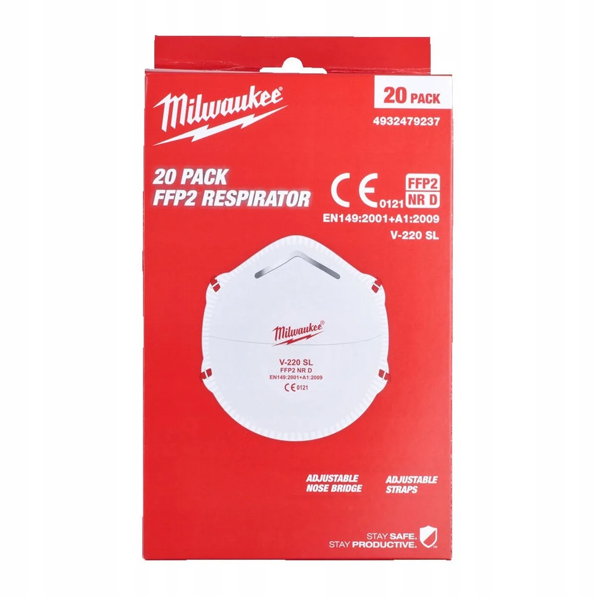 FFP2 Stofmasker - 20 stuks - 4932479237 van Milwaukee – productafbeelding
