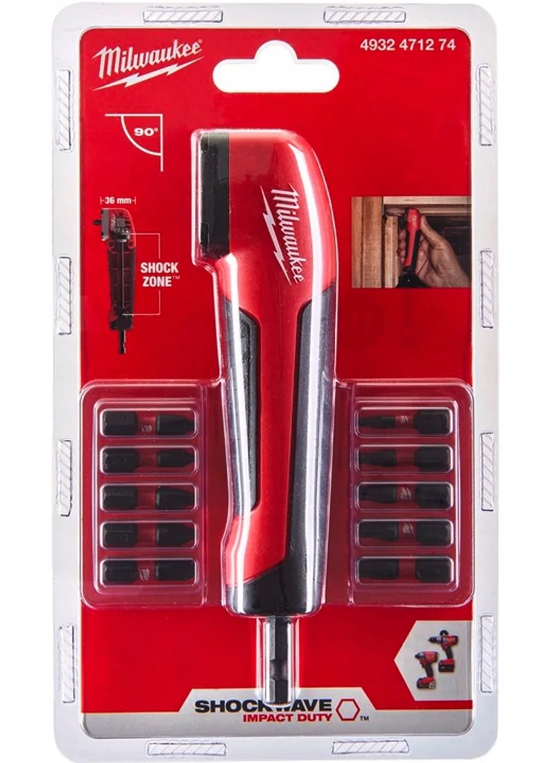 Hoekadapter met Slagvaste Bits - Compact & Krachtig by Milwaukee, Red – product image