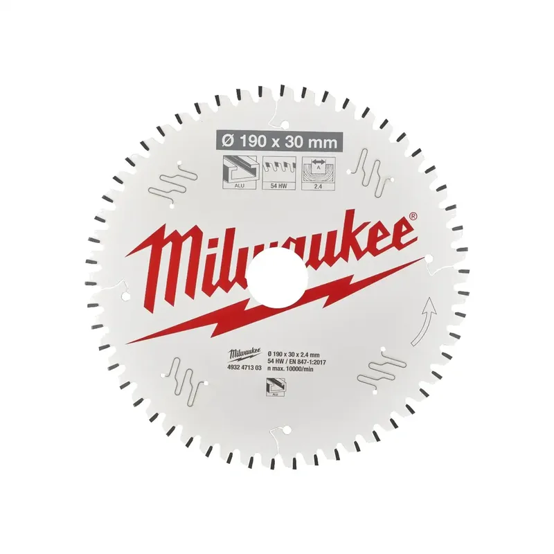 Kreissägeblatt Holz/Alu für Handkreissägen (190/30 mm Z54 Flachtrapezzahn negativ) från Milwaukee – produktbild 2 av 2