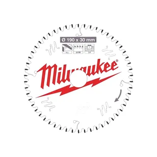 Kreissägeblatt Holz/Alu für Handkreissägen (190/30 mm Z54 Flachtrapezzahn negativ) från Milwaukee – produktbild 1 av 2