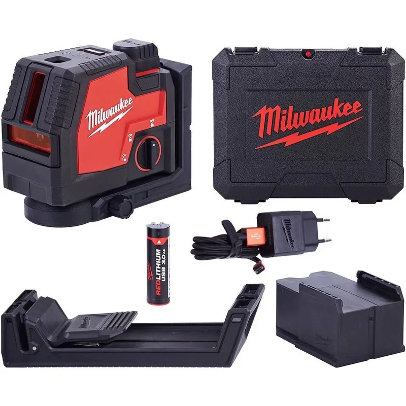 L4 CLLP-301C Punt- en kruislijnlaser groen REDLITHIUM™ 3.0Ah USB batterij in koffer - 4933478099 de Milwaukee – image du produit