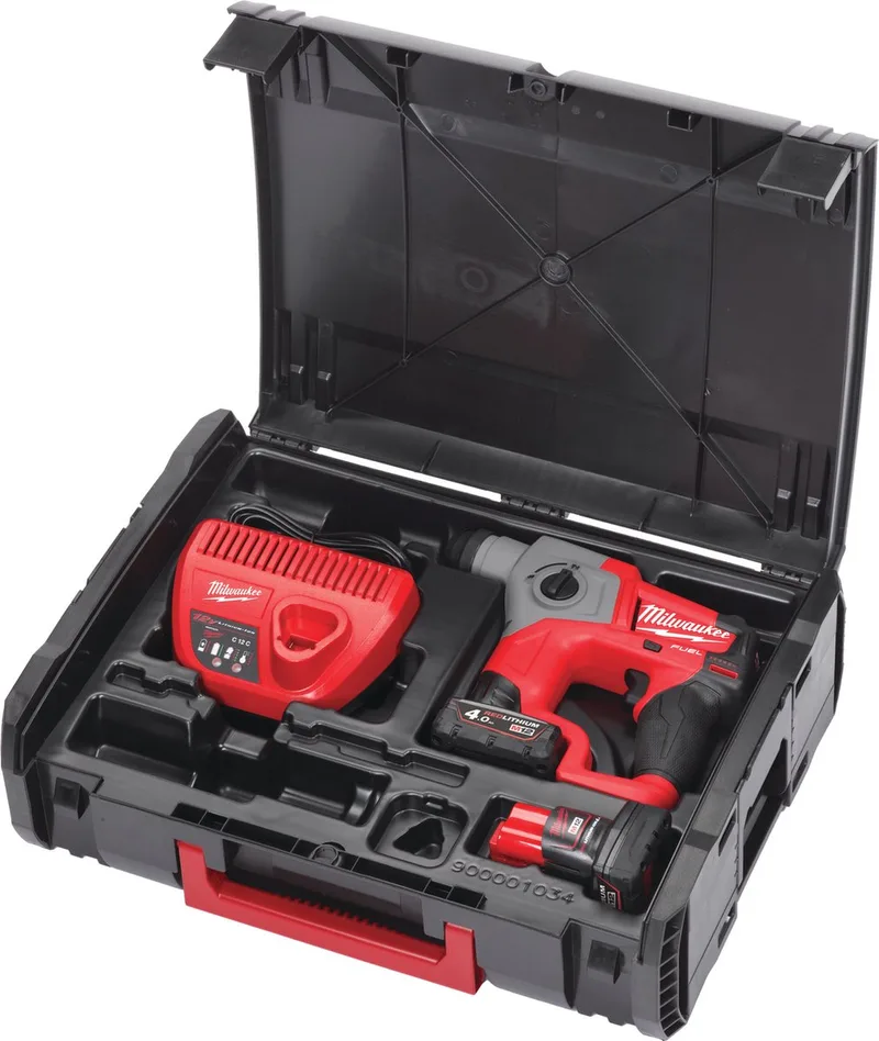 M12 CH-402X - Accuklopboorhamer - 12V - Inclusief Koffer, 2x M12 accu, C12 C snellader fra Milwaukee – produktbillede