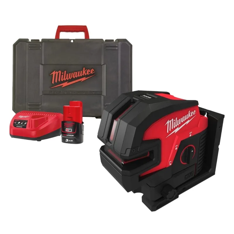 M12 CLL4P-301C Accu kruislijnlaser met 4 punten 12V 3.0Ah in koffer - 4933479203 van Milwaukee – productafbeelding