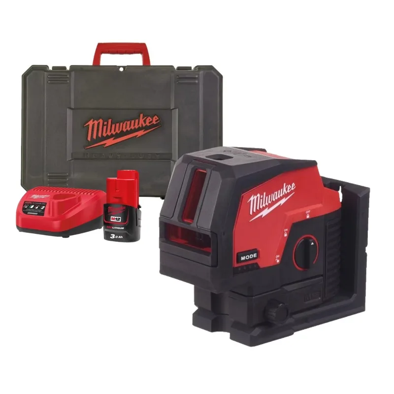 M12 CLLP-301C Punt- en kruislijnlaser groen 12V 3.0Ah in koffer - 4933478100 de Milwaukee – image du produit