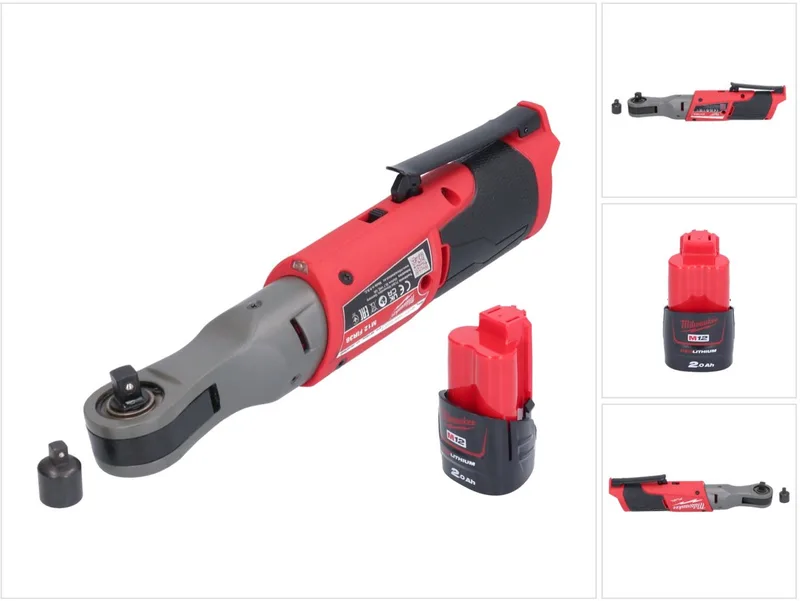 M12 FIR38-201 accu ratel 12 V 75 Nm 3/8" 1/4" + 1x oplaadbare batterij 2.0 Ah - zonder oplader de Milwaukee, Rouge – image du produit