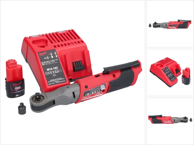 M12 FIR38-301 accu-ratel 12 V 75 Nm 3/8" 1/4" + 1x accu 3,0 Ah + oplader von Milwaukee – Produktbild