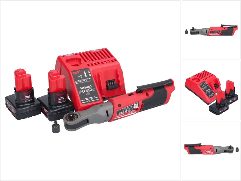 M12 FIR38-402 Accu ratel 12 V 75 Nm 3/8" 1/4" + 2x oplaadbare batterij 4.0 Ah + lader by Milwaukee – product image