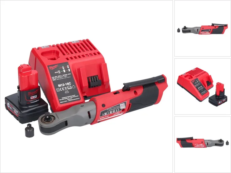M12 FIR38-601 accu-ratel 12 V 75 Nm 3/8" 1/4" + 1x accu 6,0 Ah + oplader fra Milwaukee – produktbillede