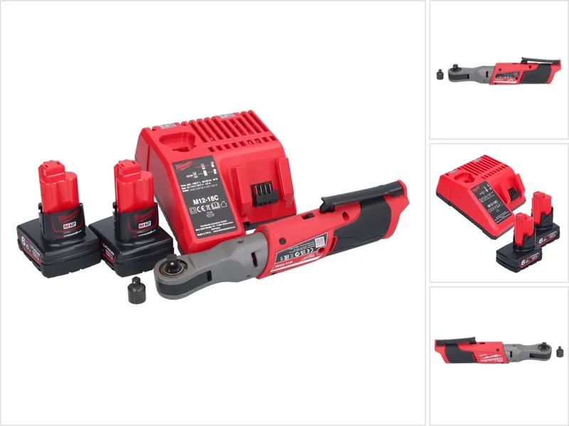 M12 FIR38-602 accu-ratel 12 V 75 Nm 3/8" 1/4" + 2x accu 6,0 Ah + oplader van Milwaukee – productafbeelding
