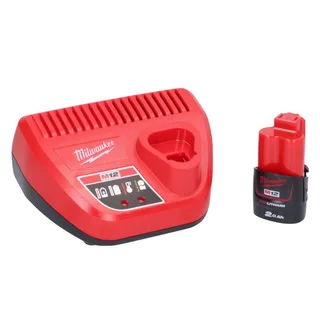 M12 IR-201B (3/8") 12V Li-Ion accu ratelsleutel set (1x 2.0Ah accu) in tas de Milwaukee, Noir – image du produit 5 sur 5