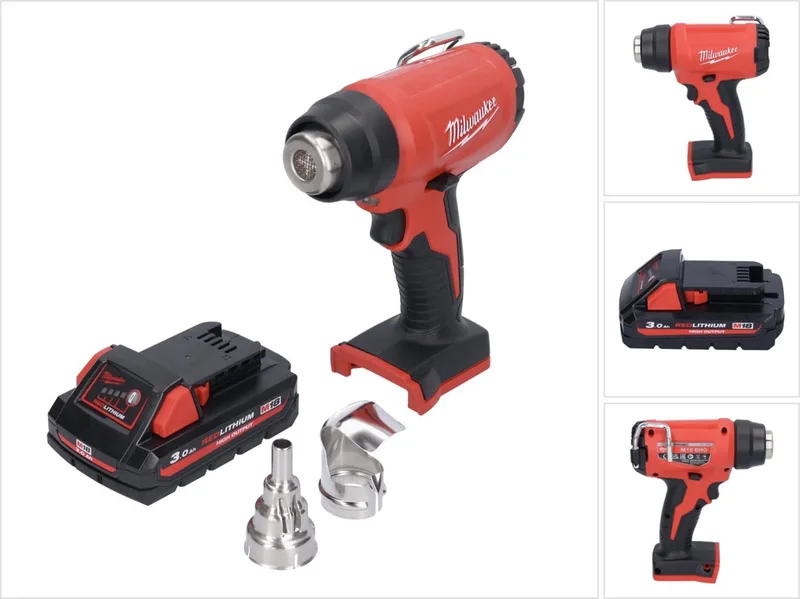 M18 BHG-301 snoerloos heteluchtpistool 18 V 470 °C + 1x accu 3.0 Ah - zonder lader van Milwaukee – productafbeelding
