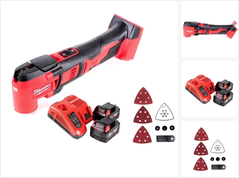 M18 BMT-502 snoerloos multifunctioneel gereedschap 18 V + 2x oplaadbare batterij 5.0 Ah + lader van Milwaukee – productafbeelding