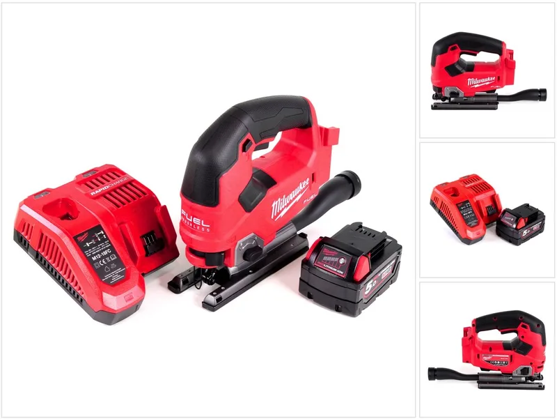 M18 FJS-501C Decoupeerzaag 18V Brushless + 1x accu 5,0Ah + lader von Milwaukee – Produktbild