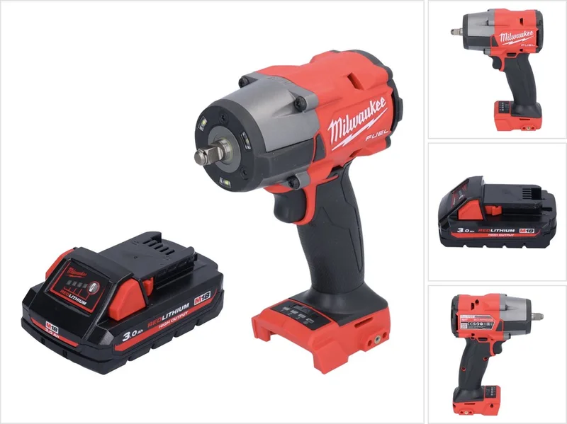 M18 FMTIW2F38-301 Accu-slagmoersleutel 18 V 745 Nm 3/8" borstelloos + 1x oplaadbare accu 3.0 Ah - zonder oplader van Milwaukee – productafbeelding