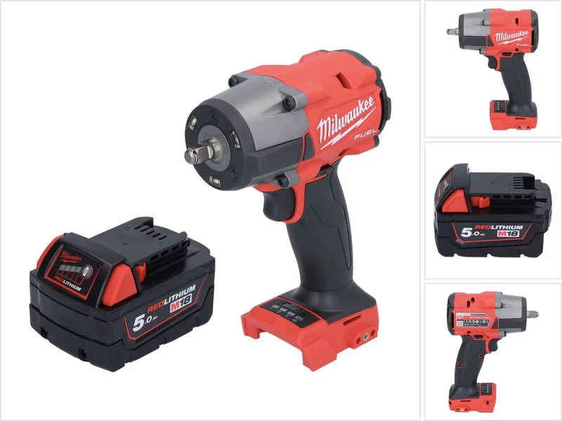 M18 FMTIW2F38-501 Accu-slagmoersleutel 18 V 745 Nm 3/8" borstelloos + 1x oplaadbare accu 5.0 Ah - zonder oplader de Milwaukee – image du produit
