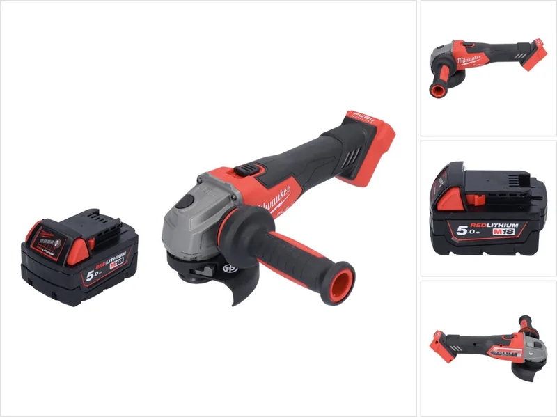 M18 FSAG115X-501 Snoerloze haakse slijper 18 V 115 mm borstelloos + 1x accu 5.0 Ah - zonder lader van Milwaukee – productafbeelding