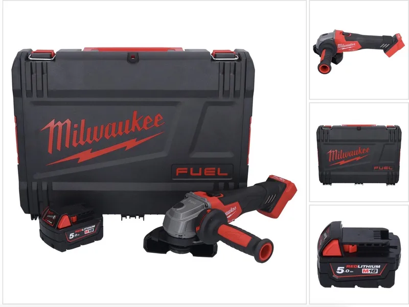 M18 FSAG115X-501X accu-haakse slijper 18 V 115 mm borstelloos + 1x accu 5,0 Ah + HD-box - zonder oplader de Milwaukee – image du produit