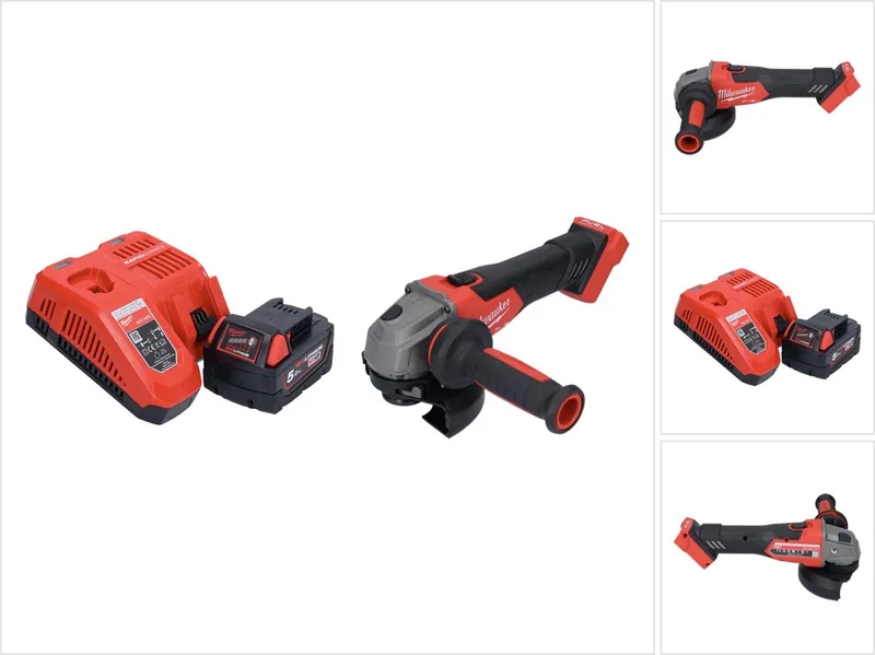 M18 FSAG125X-501 accu haakse slijper 18 V 125 mm borstelloos + 1x oplaadbare batterij 5.0 Ah + lader de Milwaukee – image du produit