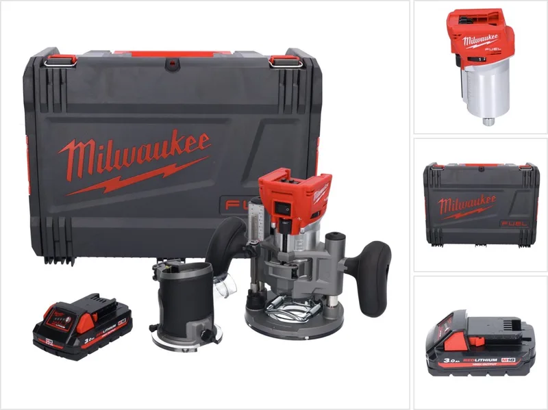 M18 FTR-301X accu bovenfrees 18 V borstelloos + 1x accu 3.0 Ah + bovenfreesmodules + HD doos - zonder lader von Milwaukee – Produktbild