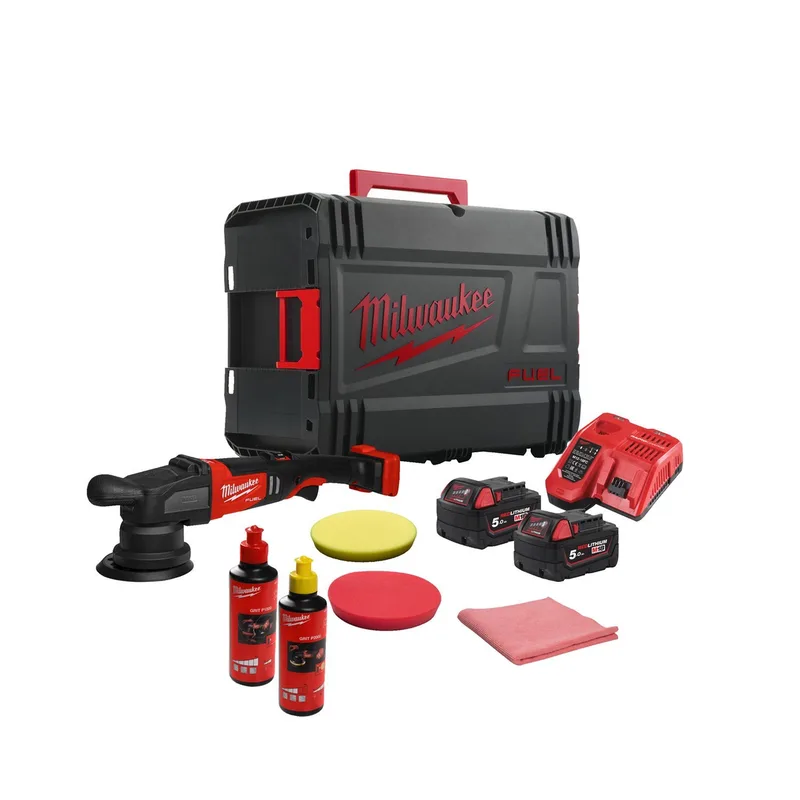 M18 FUEL™ FROP15-502X KIT Accu excentrische polijstmachine 125mm + accessoires 18V 5.0Ah in HD-Box - 4933492352 von Milwaukee – Produktbild