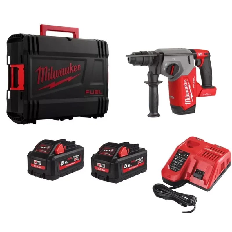 M18 FUEL™ ONEFHX-552X ONE-KEY™ Accu combihamer SDS-Plus 2,5J + snelwisselboorkop 18V 5.5Ah in HD-Box - 4933478504 von Milwaukee – Produktbild