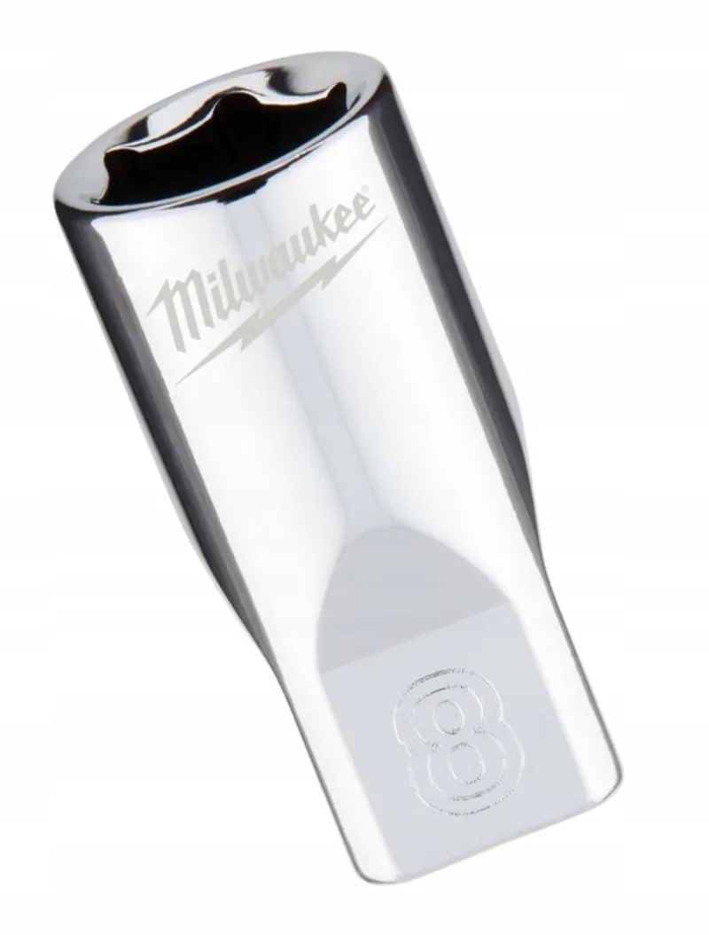 Milwaukee 1/4 Ratel Dop Metrisch Standaard 8 mm - 4932478316 von Milwaukee, Chrom – Produktbild