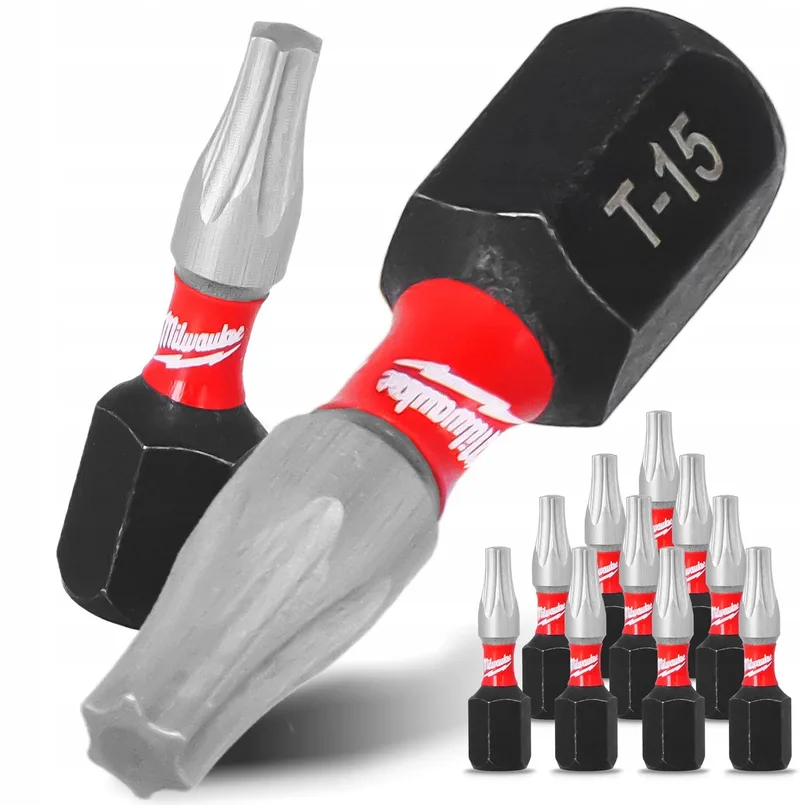 Milwaukee 10x TX15 25mm Impact Bit - Magnetische Torx Schroefbit by Milwaukee – product image