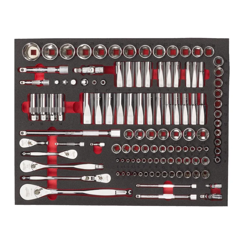 Milwaukee 119-delig 1/4" 3/8" Foam inlay ratel en dopsleutelset , & 1/2" - TOOLGUARD™ - 4932498518 de Milwaukee – image du produit