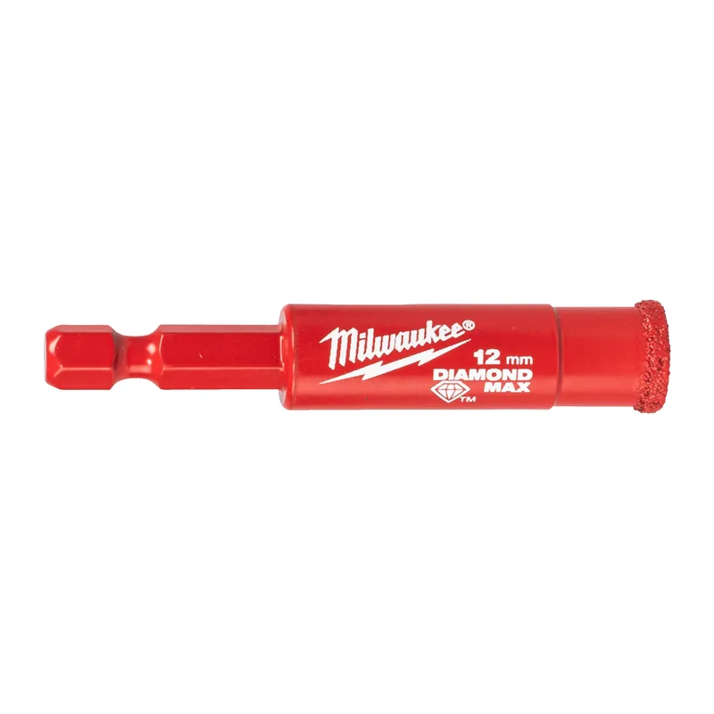 Milwaukee 12 mm Diamantboor 1/4" HEX - DIAMOND MAX Nat/Droog - 4932498345 by Milwaukee – product image