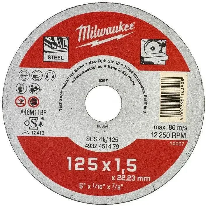 Milwaukee 125x1,5x22mm Doorslijpschijf Metaal SCS 41 / Contractor Series - 4932451479 by Milwaukee – product image