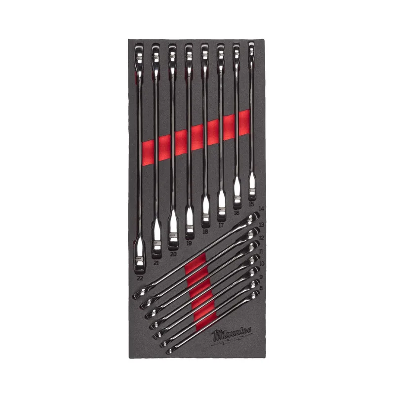 Milwaukee 15-delig Foam inlay MAXBITE™ ringsteeksleutelset met ratel - TOOLGUARD™ - 4932479828 by Milwaukee – product image