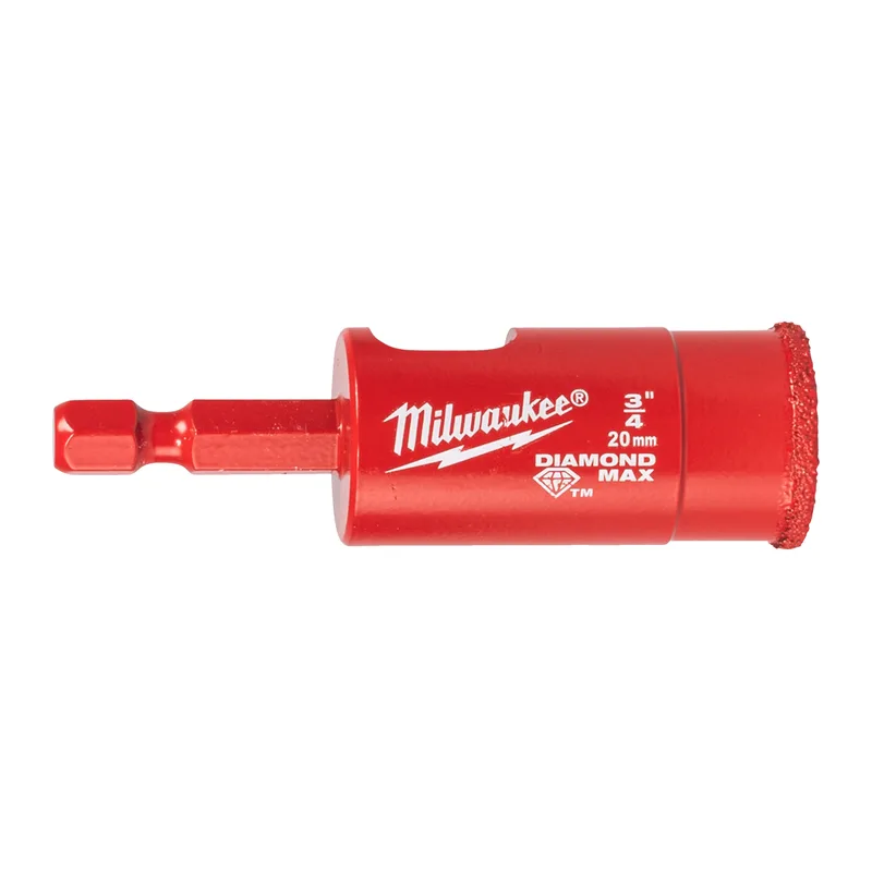 Milwaukee 20 mm Diamantboor 1/4" HEX - DIAMOND MAX Nat/Droog - 4932498348 de Milwaukee – image du produit