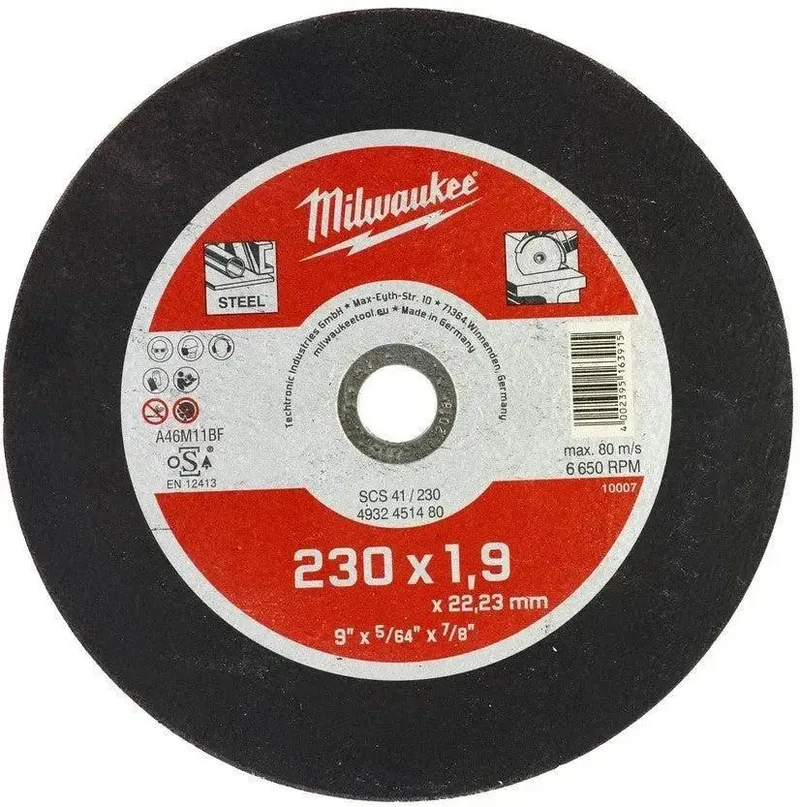 Milwaukee 230x1,9x22mm Doorslijpschijf Metaal SCS 41 / Contractor Series - 4932451480 de Milwaukee – image du produit