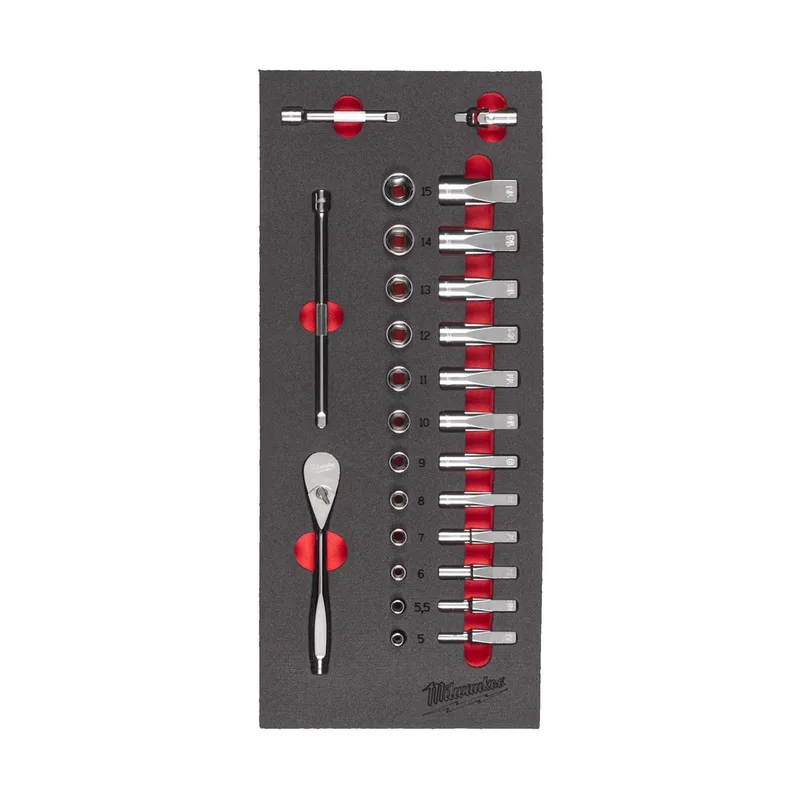 Milwaukee 28-delig Foam inlay doppenset 1/4" - TOOLGUARD™ - 4932479824 by Milwaukee – product image