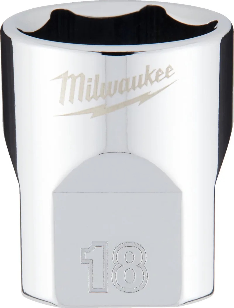 Milwaukee 3/8 Ratel Dop Metrisch Standaard 18 mm - 4932478348 von Milwaukee, Blau – Produktbild