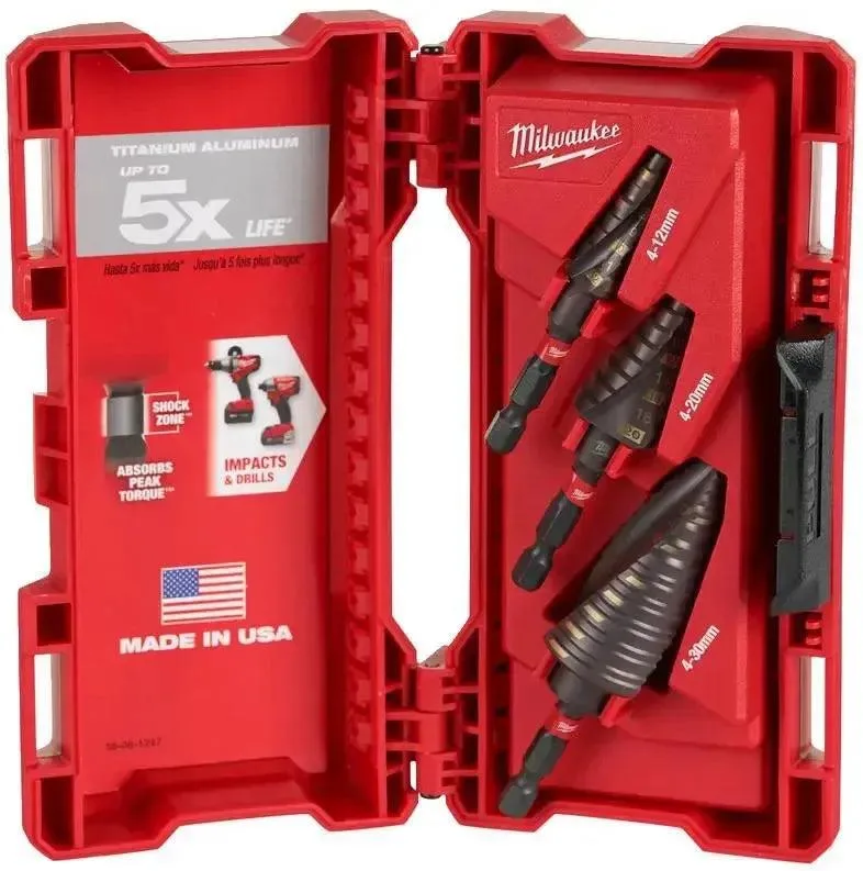 Milwaukee 3-delig Stappenboorset - SHOCKWAVE™ - 48899266 de Milwaukee – image du produit