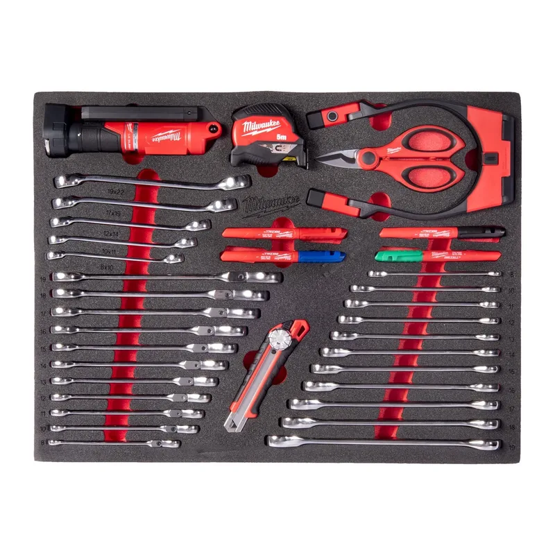 Milwaukee 36-delig Foam inlay steeksleutel, verlichting, snij- en meetgereedschapsset - TOOLGUARD™ - 4932500759 de Milwaukee – image du produit