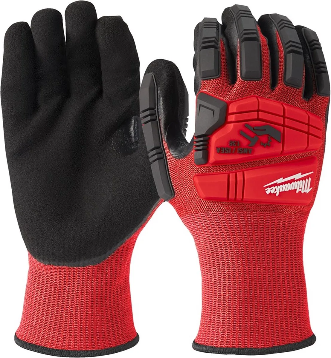 Milwaukee 4932478127 Slagbestendige werkhandschoenen - snijklasse 3/C - 8/M - 1 paar von Milwaukee, Rot – Produktbild