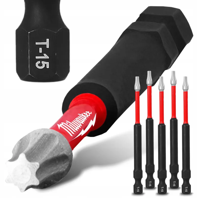 Milwaukee 5x TX15 90mm Impact Bit Magnetische Schroevendraaier Torx by Milwaukee – product image