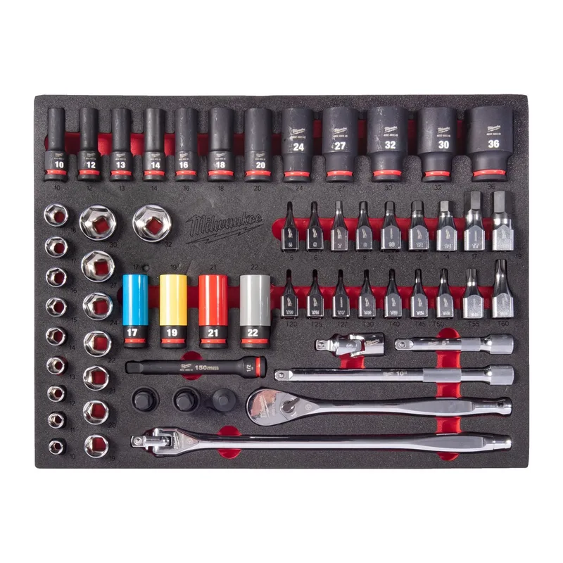 Milwaukee 60-delig Foam inlay 1/2" ratel- en impactdoppenset - TOOLGUARD™ - 4932500757 von Milwaukee – Produktbild