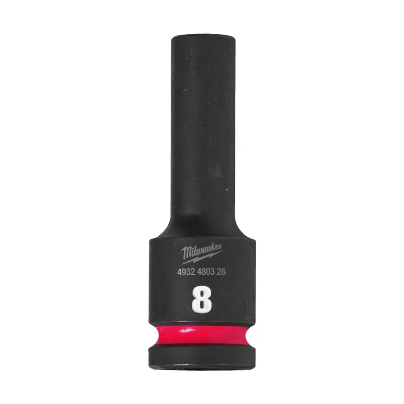 Milwaukee 8mm 1/2" Krachtdop | lang - ShockWave™ - 4932480326 by Milwaukee – product image