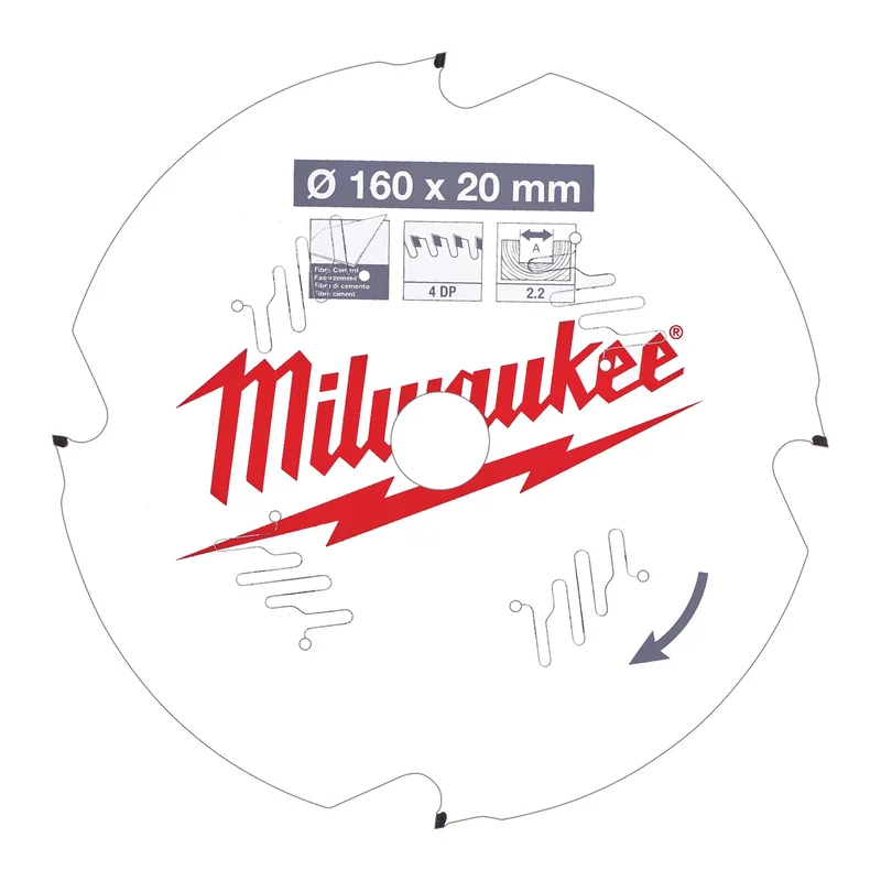 Ø 160mm Asgat 20mm 4T Cirkelzaagblad voor Cementplaten - 4932471293 von Milwaukee – Produktbild
