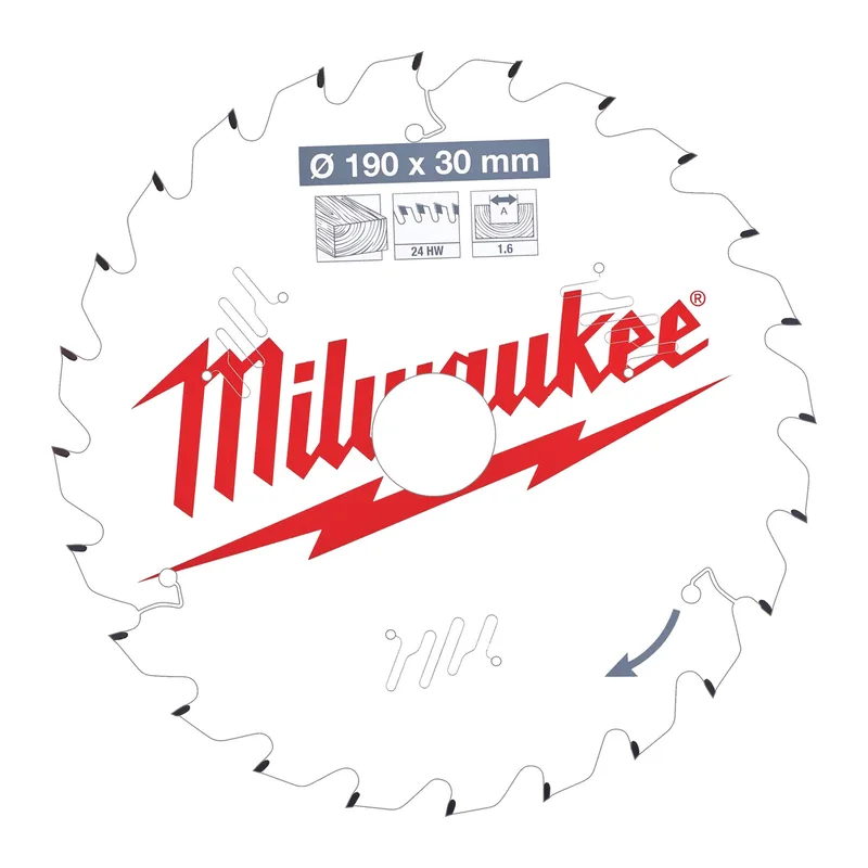 Ø 190mm Asgat 30mm 24T Cirkelzaagblad voor Hout - 4932471300 de Milwaukee – image du produit
