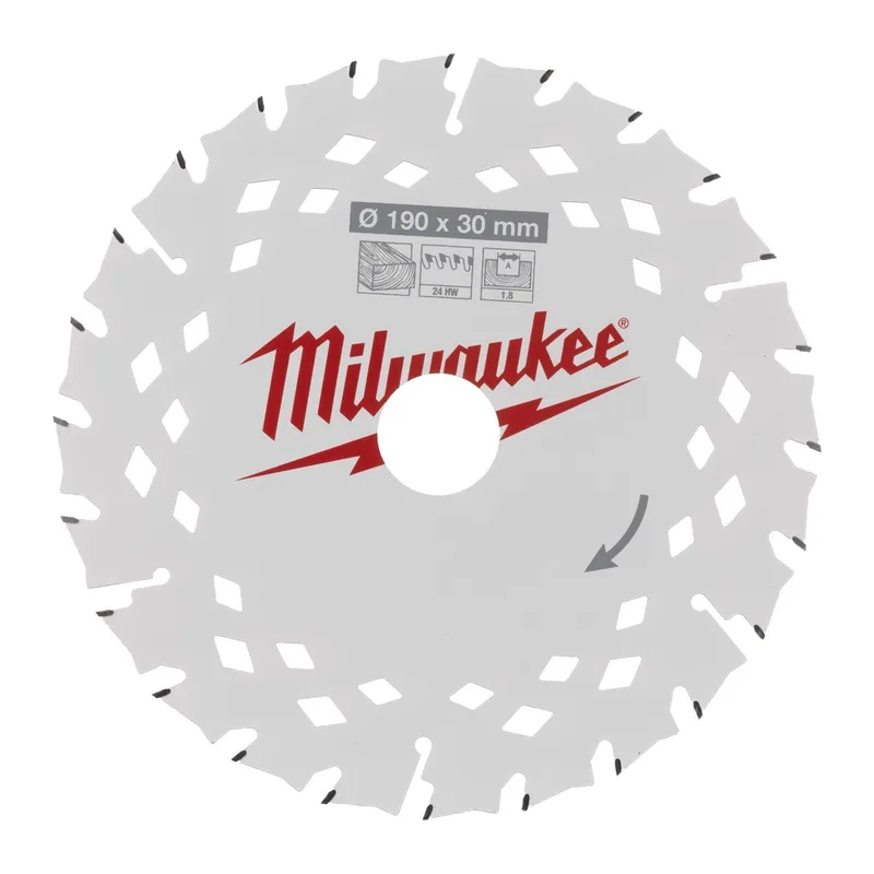 Ø 190mm Asgat 30mm 24T Cirkelzaagblad voor Hout - 4932498976 de Milwaukee – image du produit