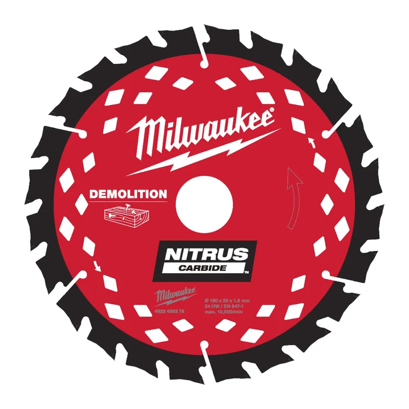 Ø 190mm Asgat 30mm 24T Cirkelzaagblad voor hout met spijkers | NITRUS - 4932499376 de Milwaukee – image du produit