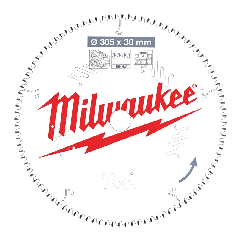 Ø 305mm Asgat 30mm 100T Cirkelzaagblad voor Hout - 4932471322 von Milwaukee – Produktbild