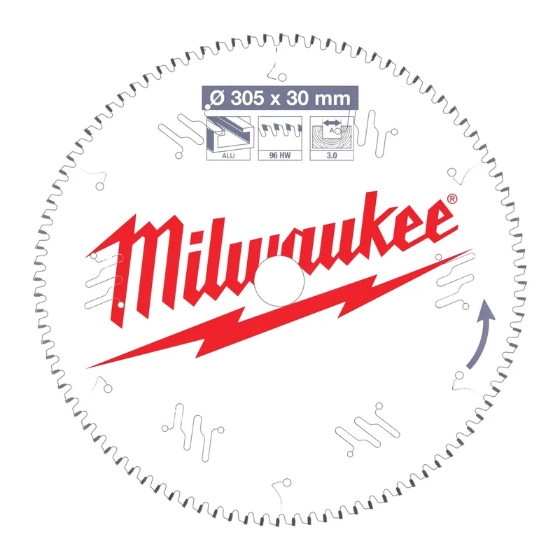 Ø 305mm Asgat 30mm 96T Cirkelzaagblad voor Kunststof - 4932471323 von Milwaukee – Produktbild